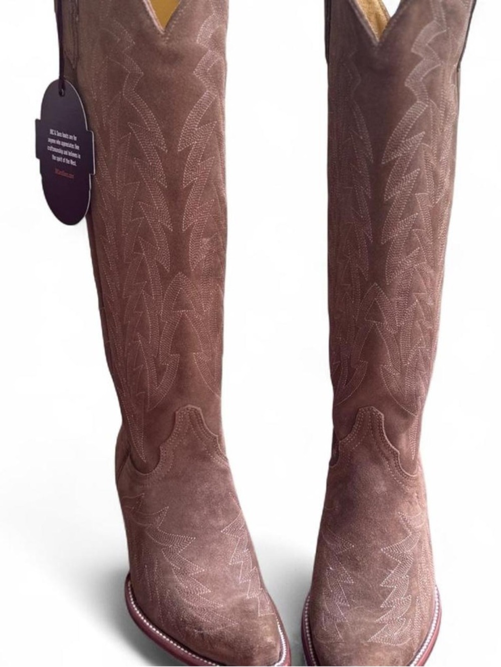 JRC & Sons Tan Suede Cowboy Boots